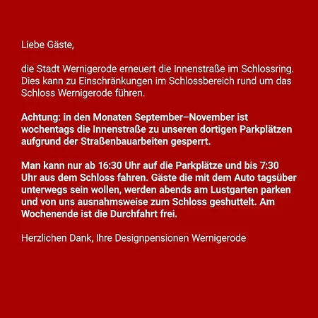 Designpension Traumschloss Garni Hotel Wernigerode